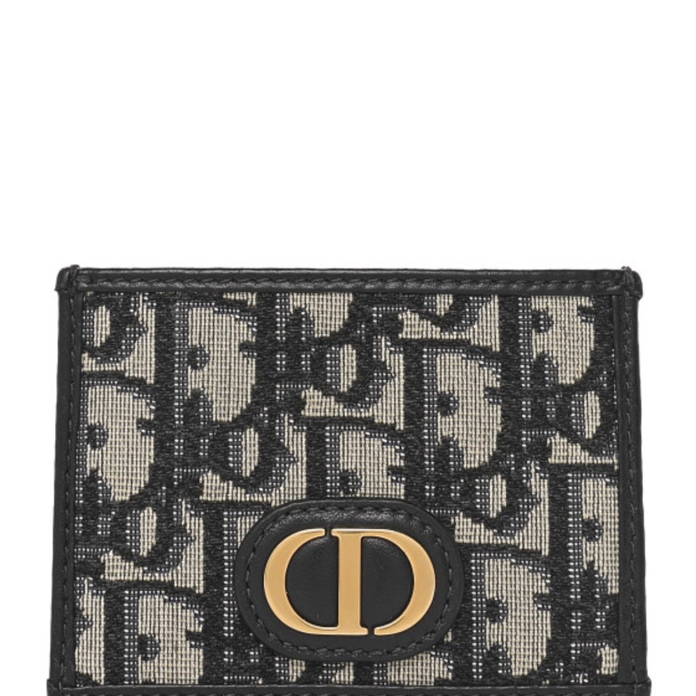 CHRISTIAN DIOR 
Oblique Calfskin Card Holder Black
